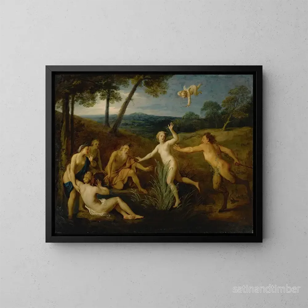 Reproduktion av målningen Pan och Syrinx – Bon Boullogne Reproduktion av målningen Pan och Syrinx – Bon Boullogne
