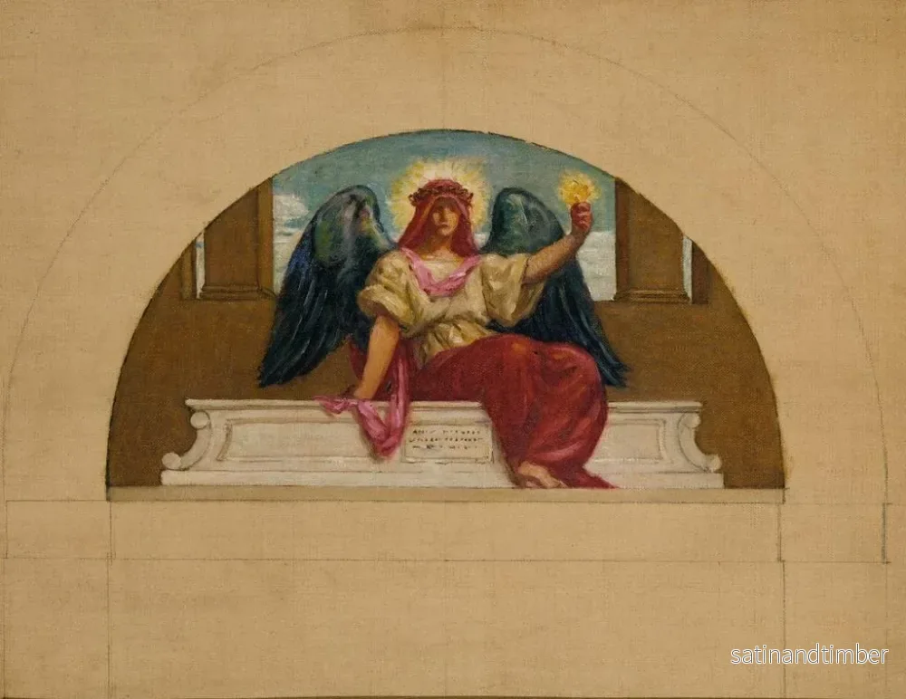 Reproduktion av målningen Skiss för fresken vid Oberlin College L'esprit de l'amour sacrificiel - Kenyon Cox - Bild 2