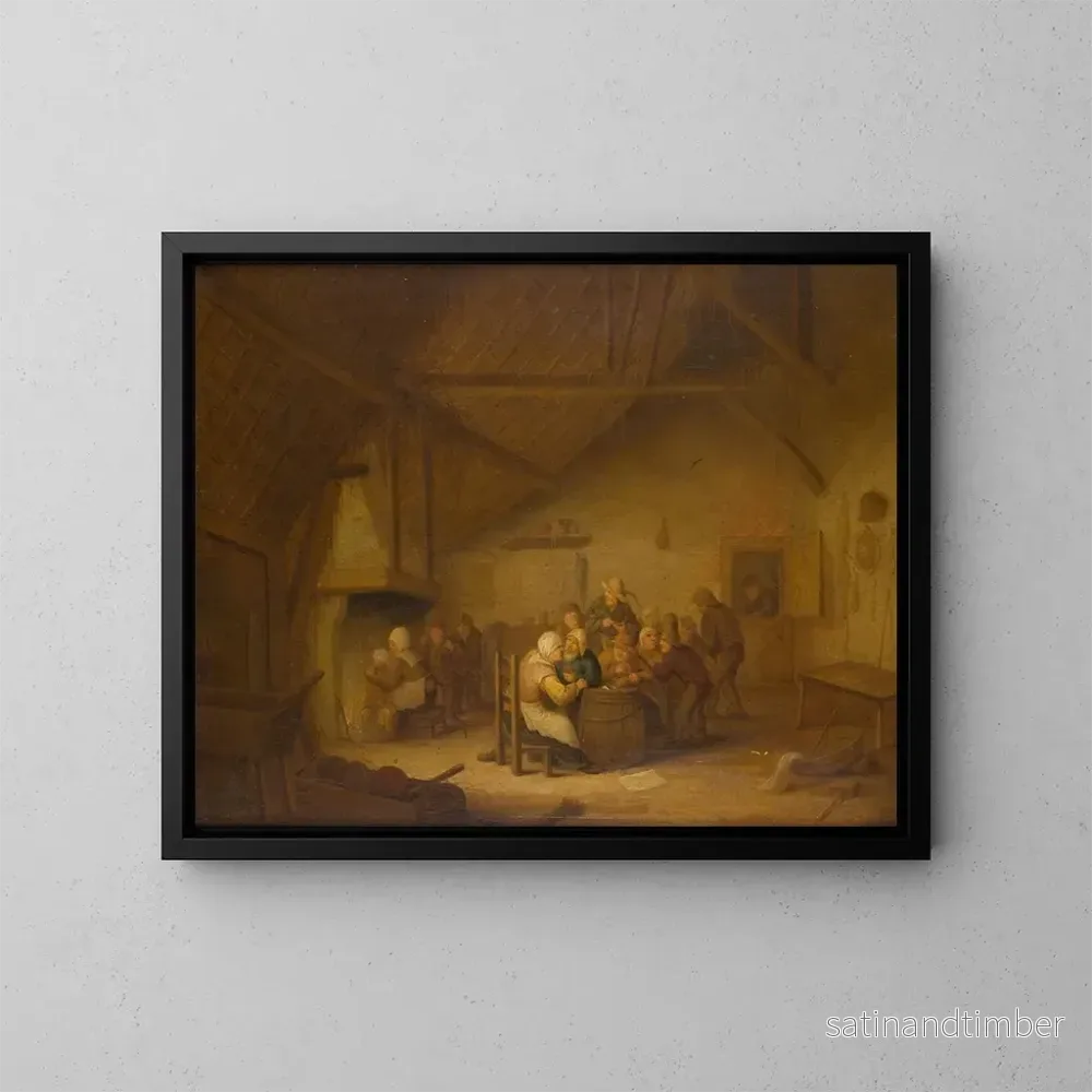 Reproduktion av målningen av bönder i värdshuset - Bartholomeus Molenaer