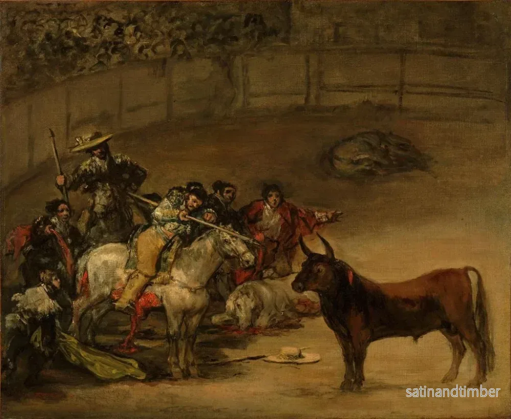 Reproduktion av målningen Lutte de taureaux, suerte de varas - Francisco de Goya - Bild 2