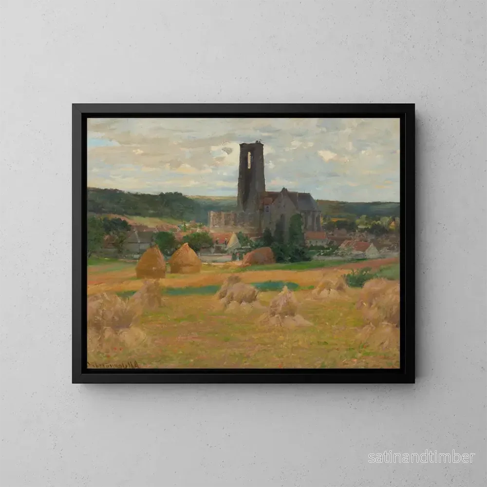 Reproduktion av målningen Meules à la fin de l'été, Île-de-France - Robert William Vonnoh