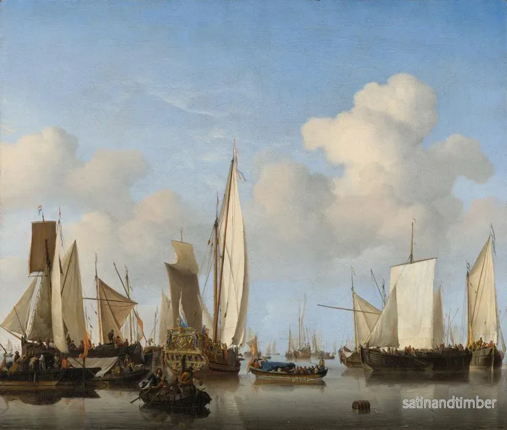 Reproduktion av målningen Båtar i hamnarna - Willem van de Velde den yngre - Bild 2