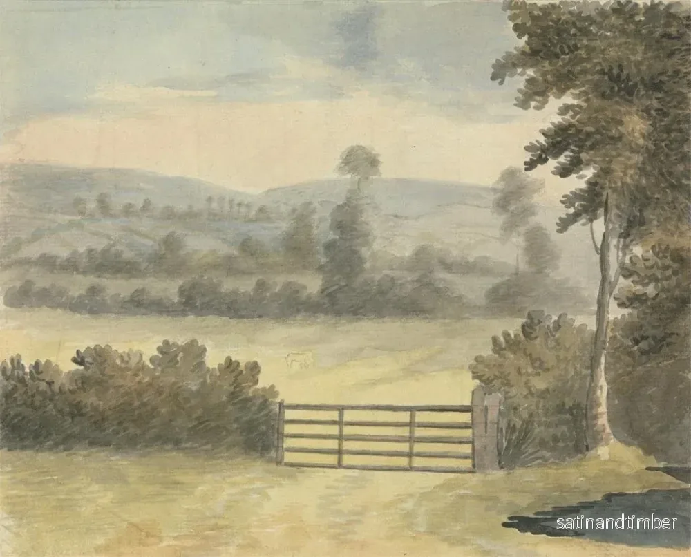 Reproduktion av målningen Landskap med betesport - Edward Francis Burney - Bild 2