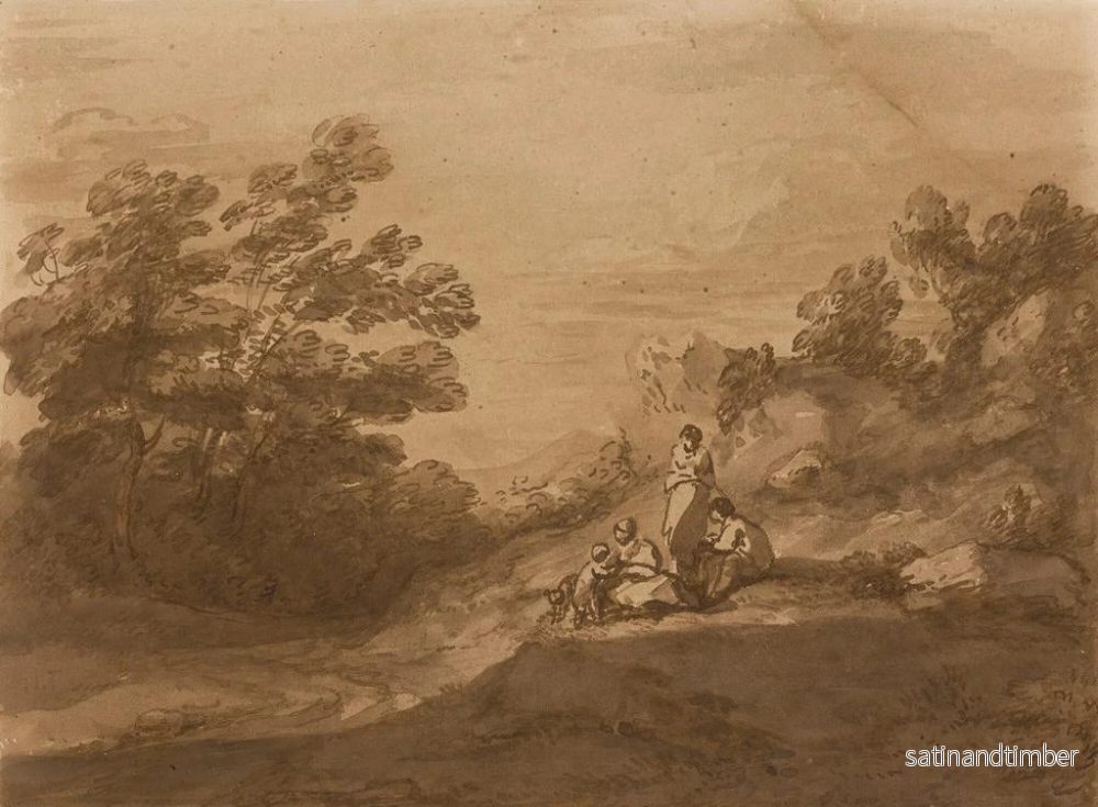 Reproduktion av målningen av figurer som vilar i ett skogigt landskap - Thomas Gainsborough - Bild 2