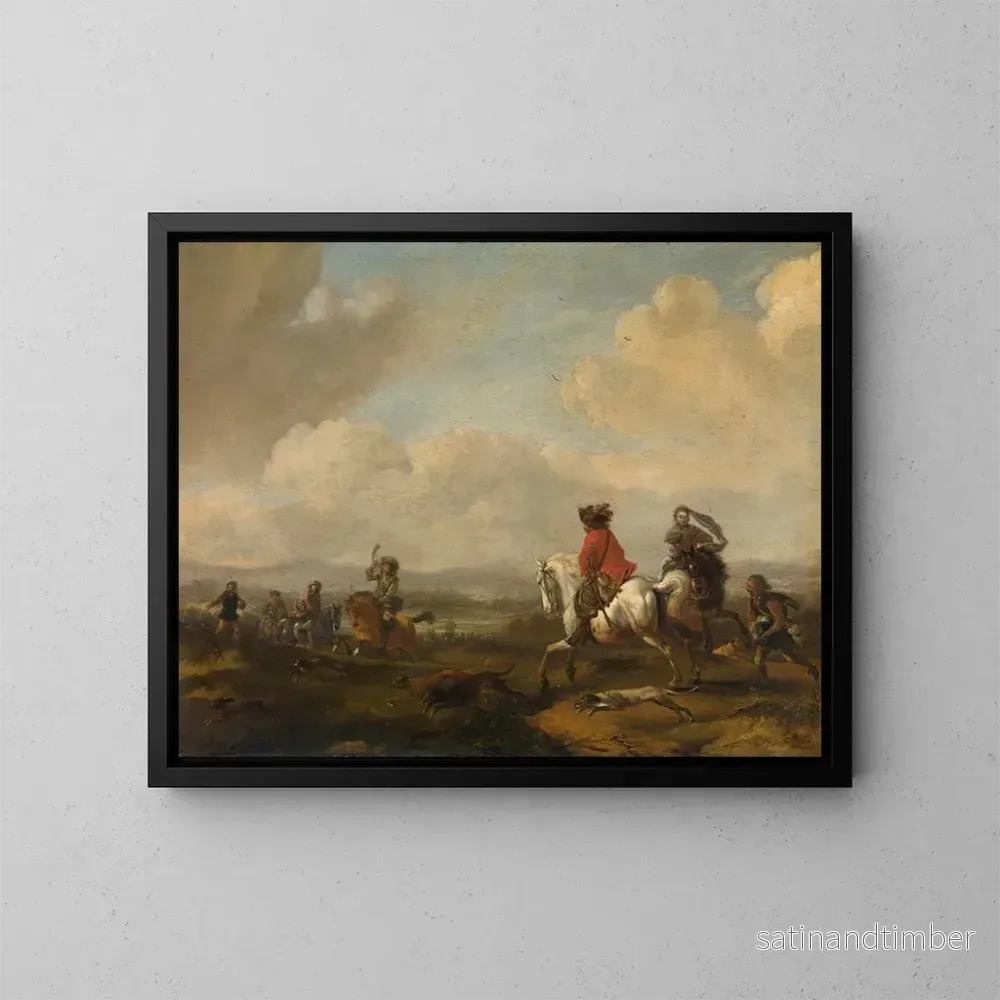 Reproduktion av målningen La conduite - Philips Wouwerman