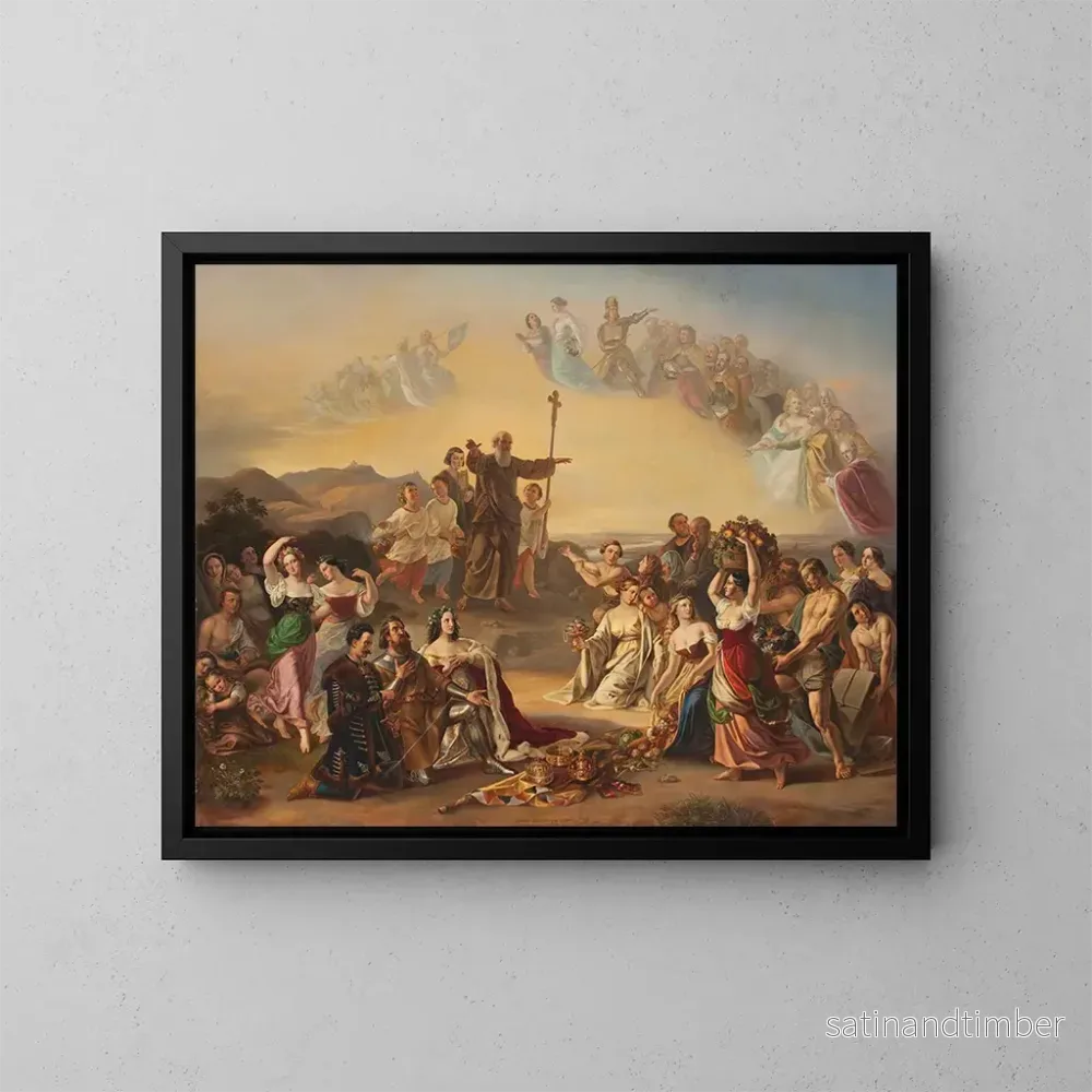 Reproduktion av målningen Saint Séverin välsignar Österrikes land - Gustav Dittenberger von Dittenberg