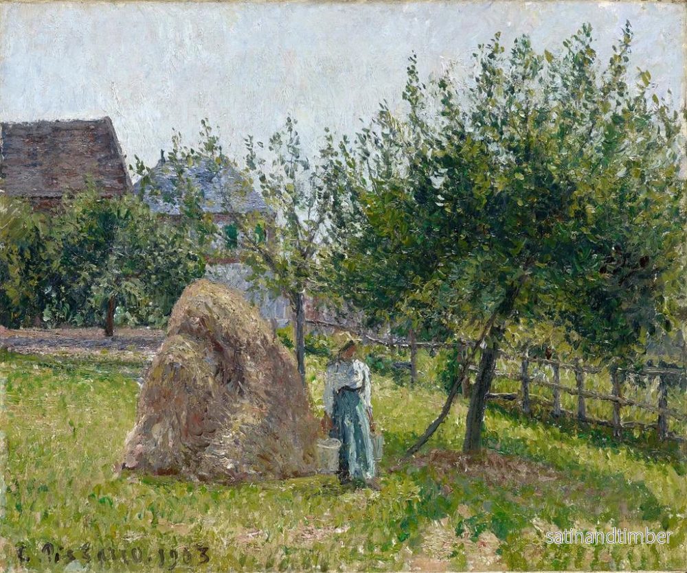 Reproduktion av målningen Pommiers à Éragny, morgonsoligt - Camille Pissarro - Bild 2
