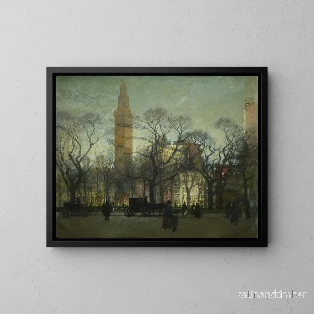 Reproduktion av målningen L'après-midi à Madison Square - Paul Cornoyer