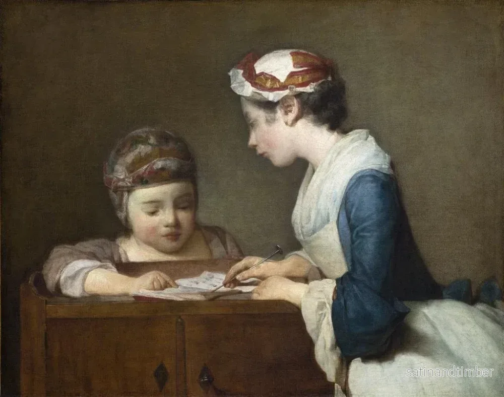 Reproduktion av målningen La Petite Maîtresse d'école - Jean Siméon Chardin - Bild 2