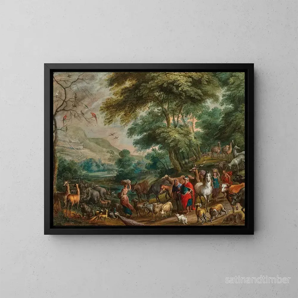 Reproduktion av målningen L'Entrée des animaux dans l'Arche de Noé - Ecole flamande