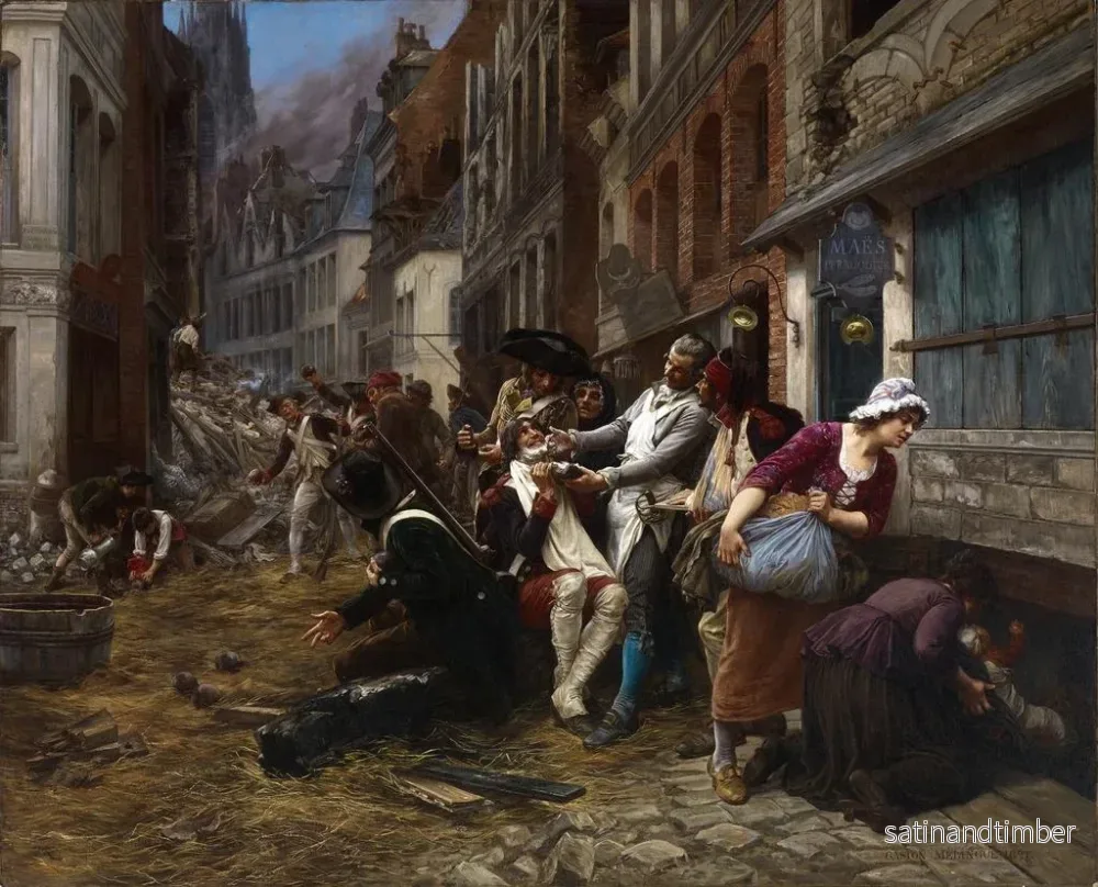 Reproduktion av målningen Episod av belägringen av Lille 1792 - Georges Gaston Théodore Melingue - Bild 2