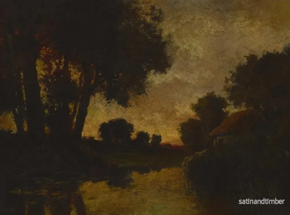 Reproduktion av målningen Rivière au coucher de soleil - Robert Crannell Minor - Bild 2