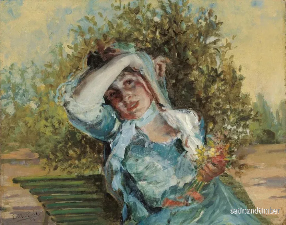 Reproduktion av målningen Fille aux fleurs - Emilio Sala y Francés - Bild 2
