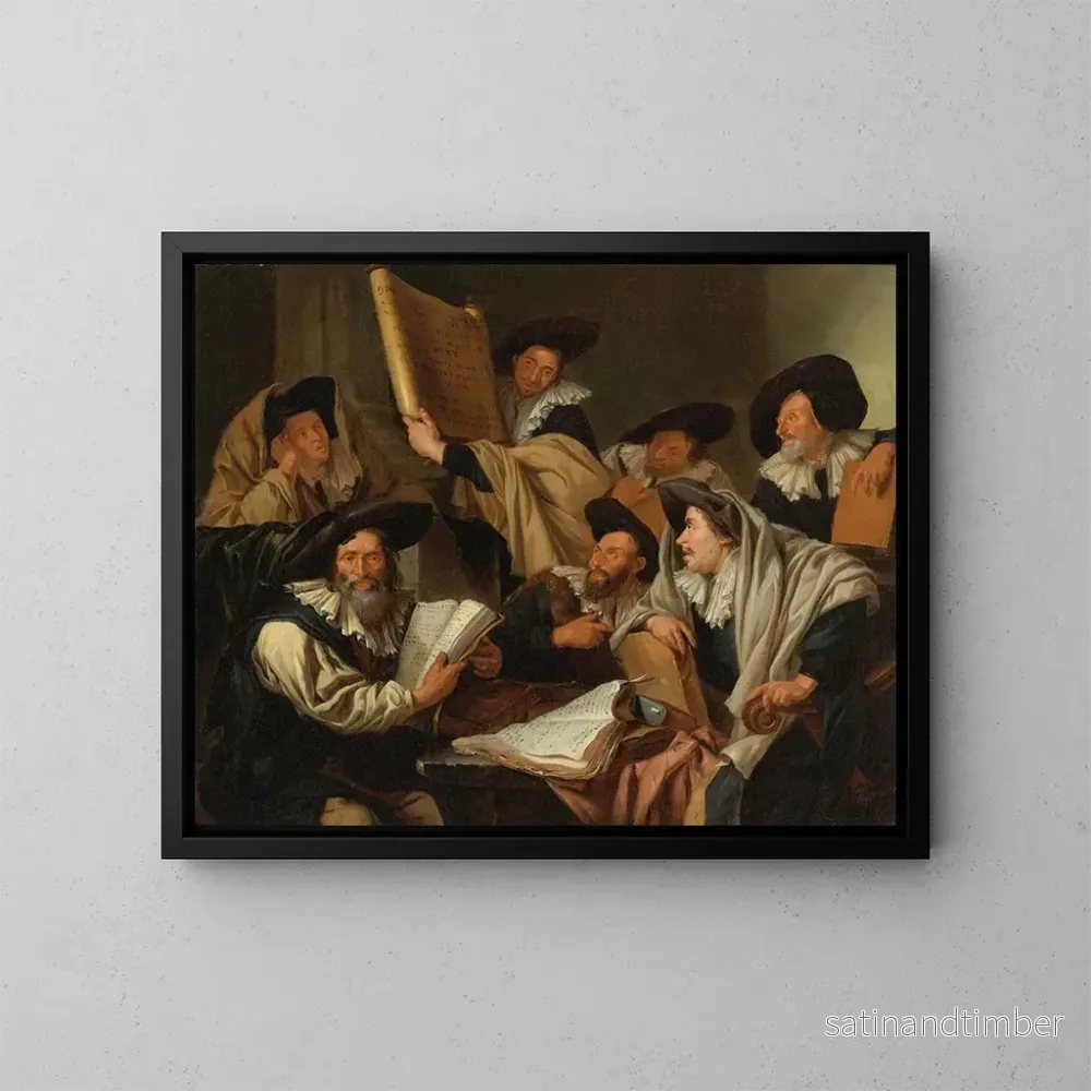 Reproduktion av målningen Diskussion rabbinique - Jacob Toorenvliet