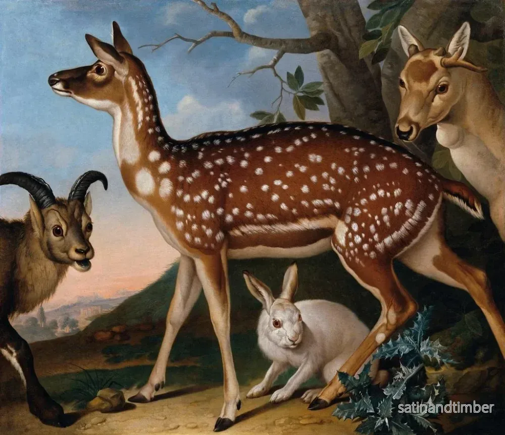 Reproduktion av målningen Daim, bouquetin och hare - Philipp Ferdinand de Hamilton - Bild 2
