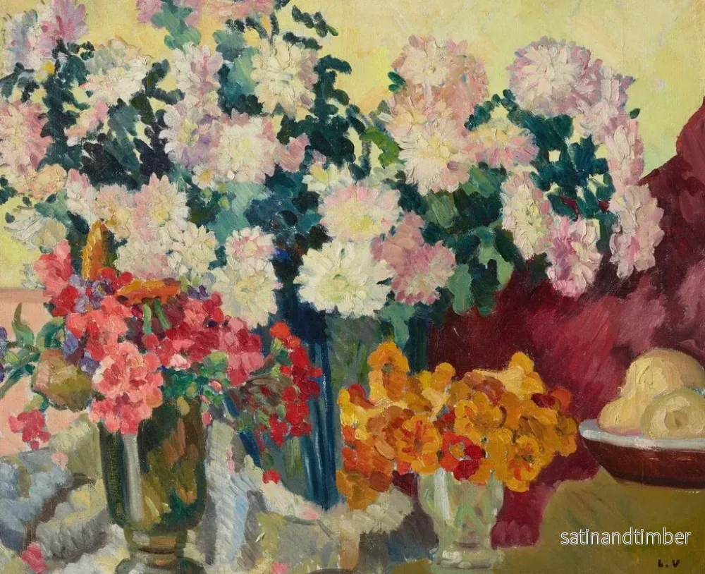 Reproduktion av målningen Tre blombuketter och äpplefat - Louis Valtat - Bild 2