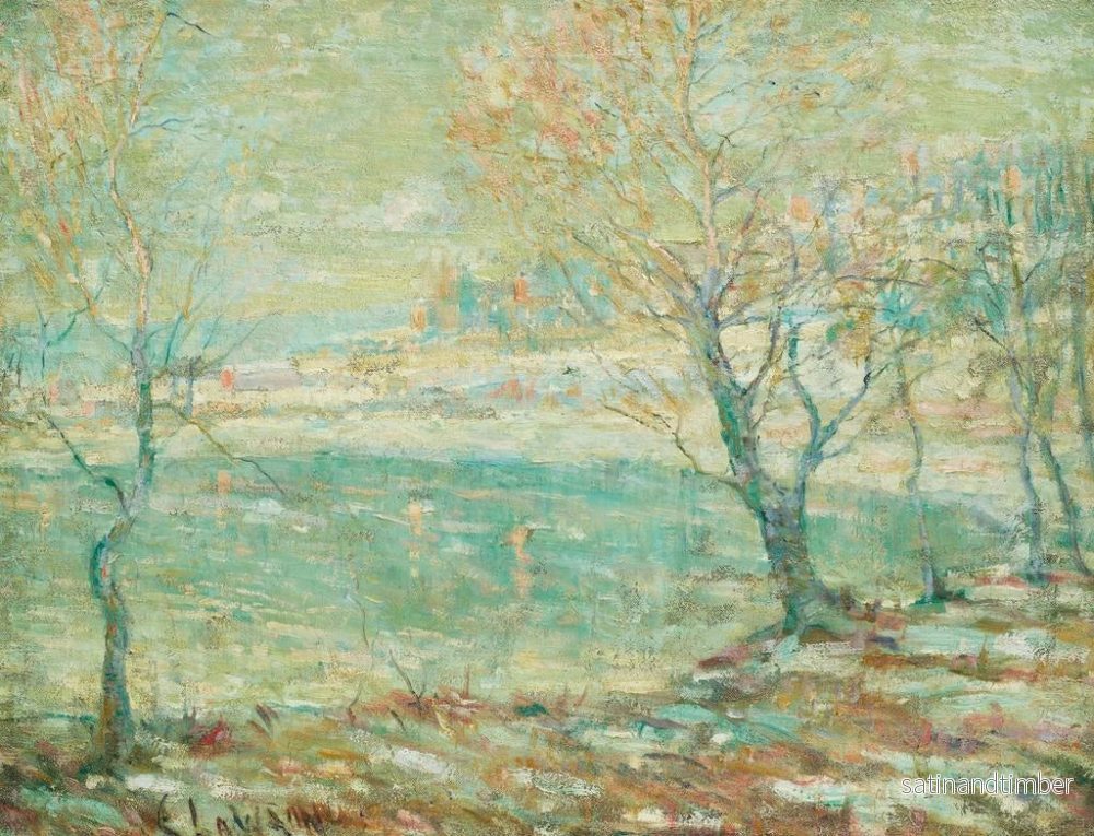 Reproduktion av målningen Inwood vid Hudson under snön - Ernest Lawson - Bild 2