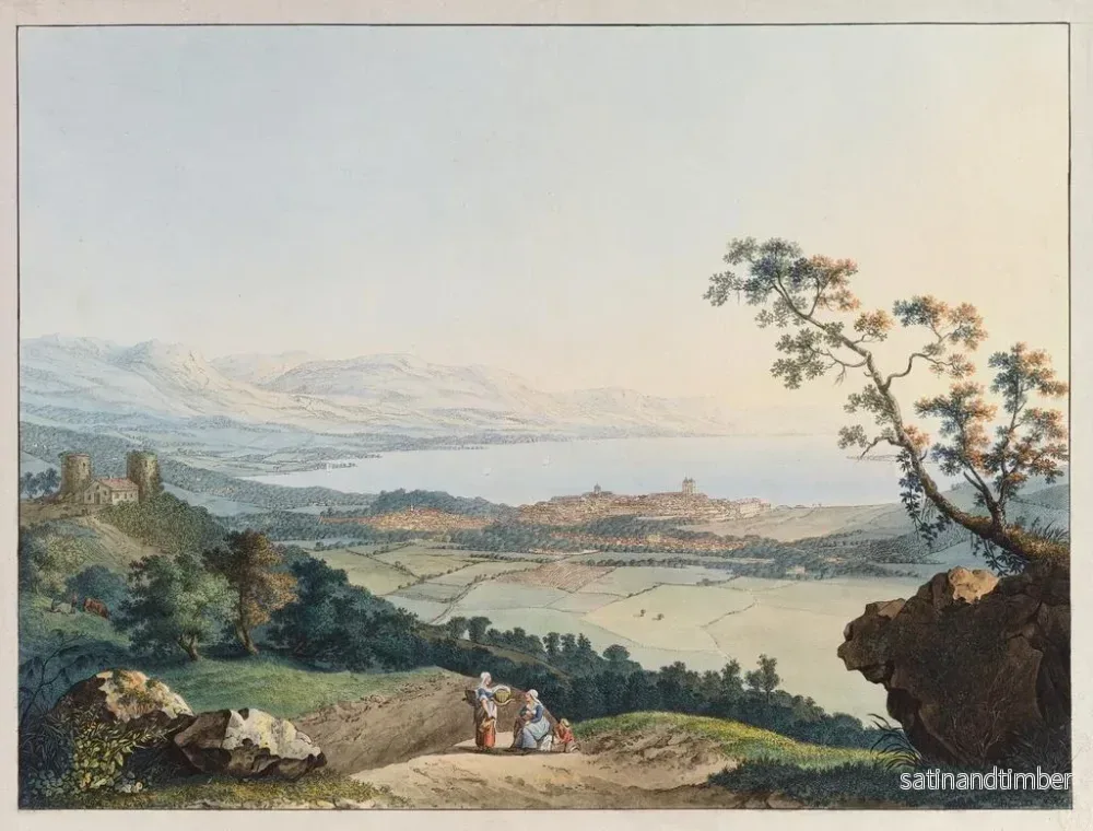 Reproduktion av målningen Vue de Genève prise depuis Saconex en Savoie - Carl Ludwig Hackert - Bild 2