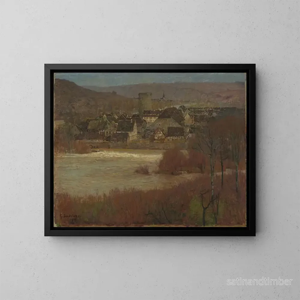 Reproduktion av målningen Besigheim vid Neckar - Gustav Schönleber