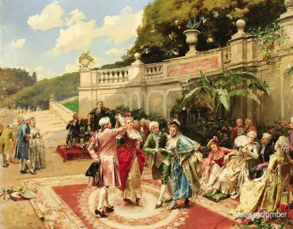 Reproduktion av målningen La fête au jardin - Henri Victor Lesur - Bild 2