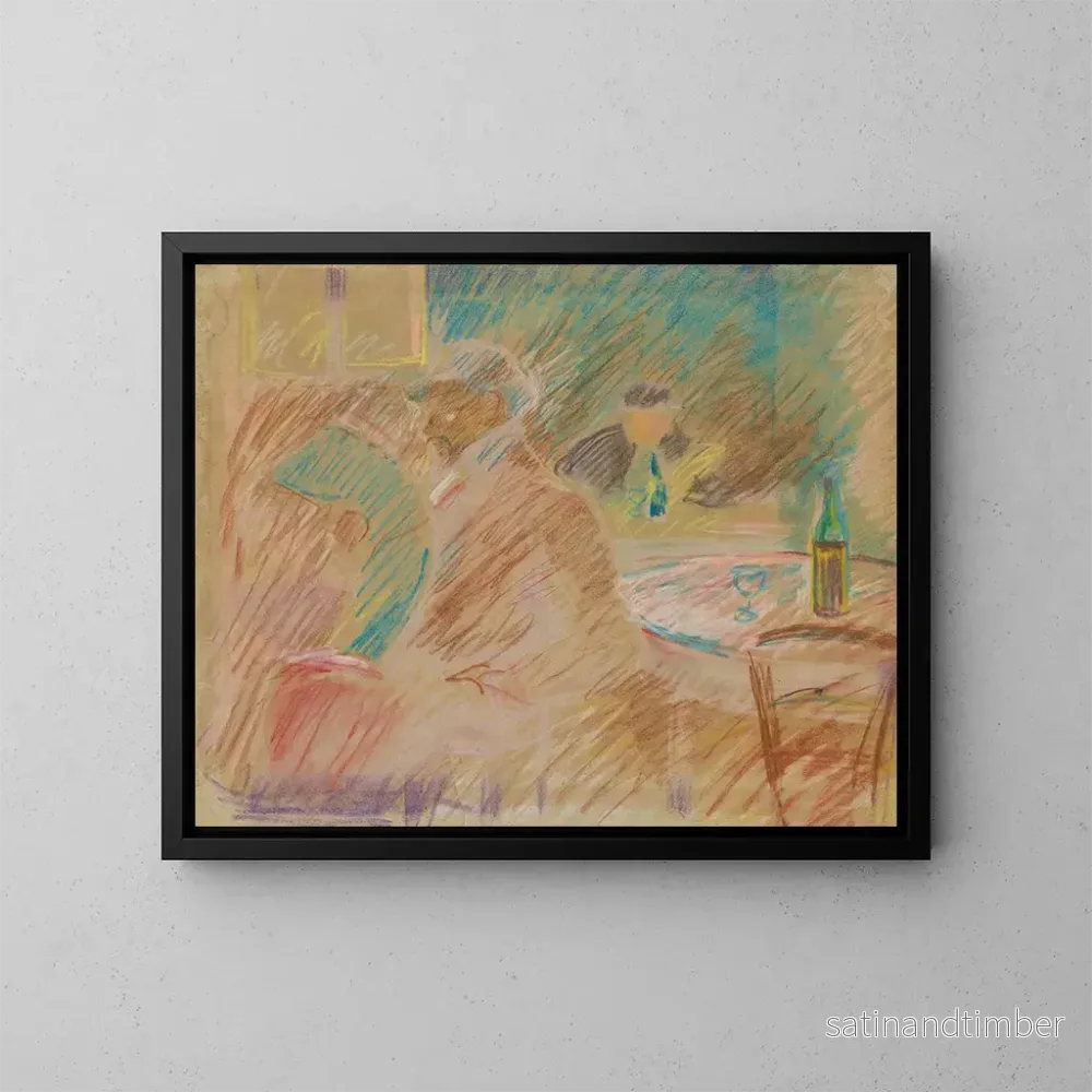 Reproduktion av målningen Scène de restaurant - Edvard Munch