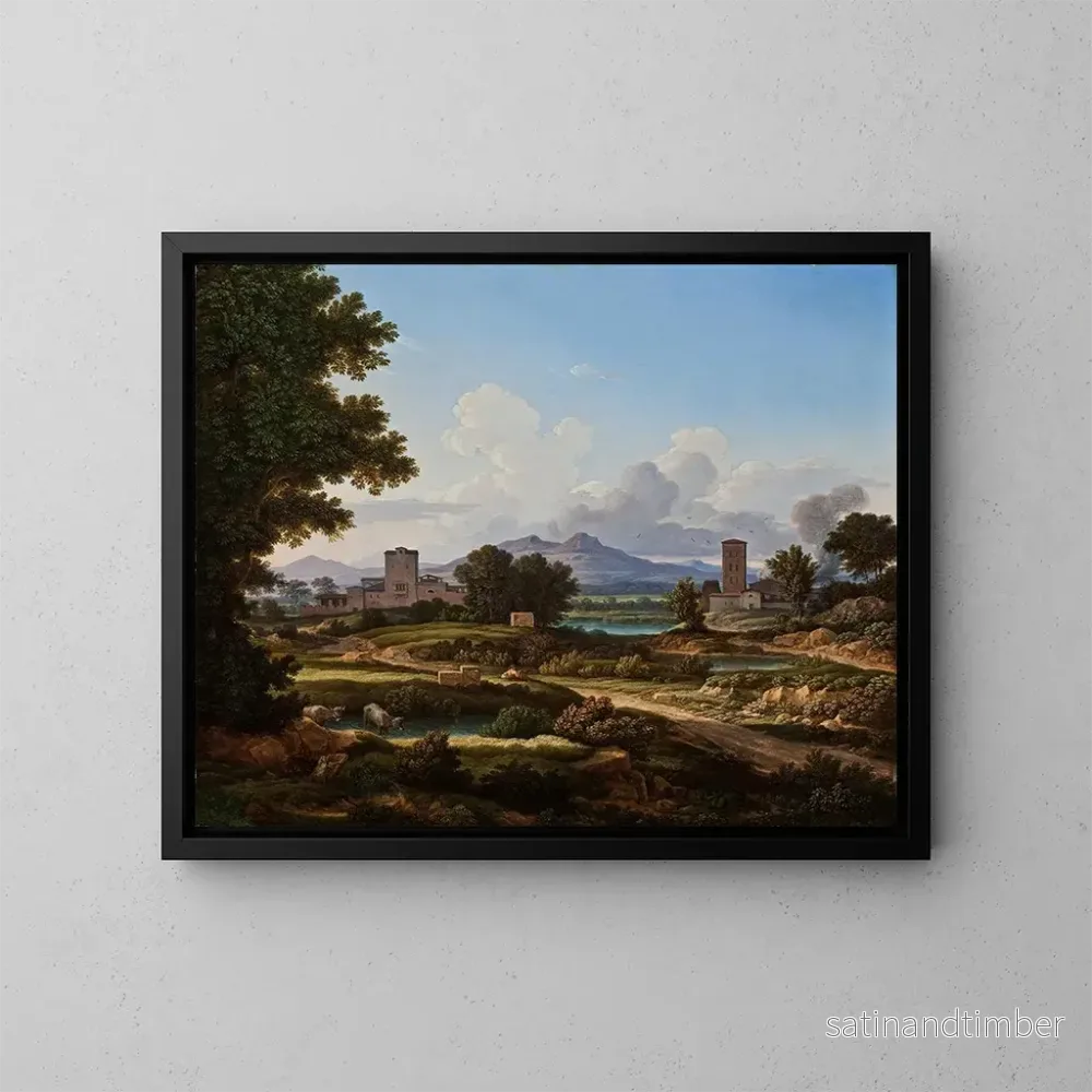 Reproduktion av målningen Scen från den romerska campingen Torre del Quinto - Johann Christian Reinhart