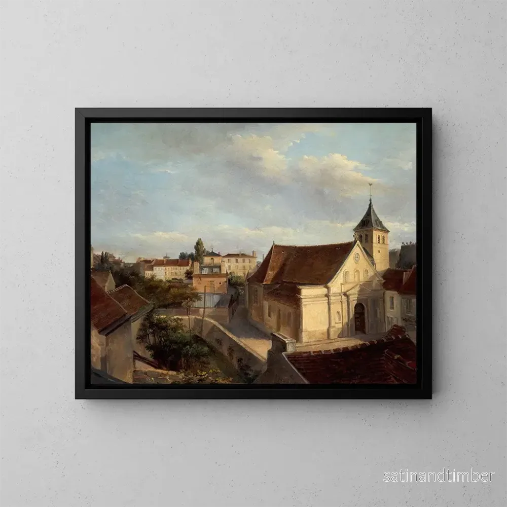 Reproduktion av målningen L'ancienne église de Belleville - Victor René Garson