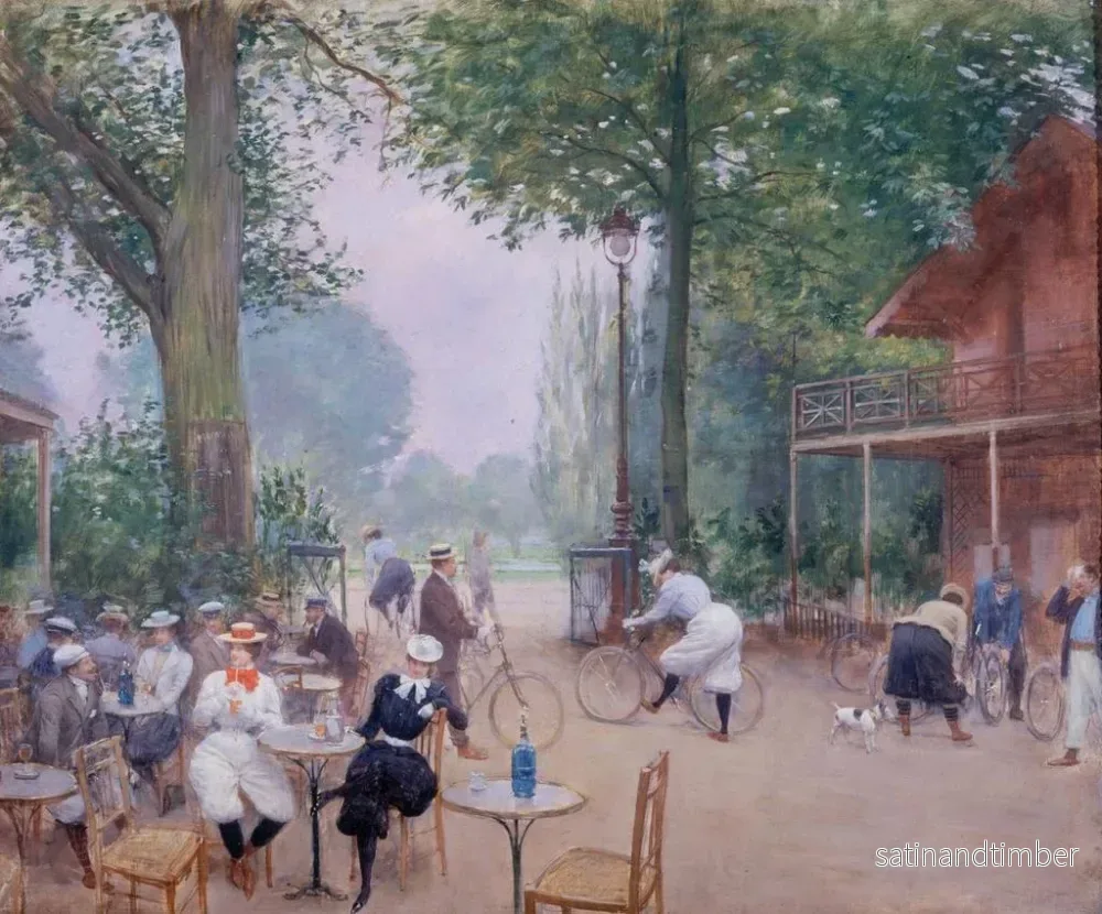 Reproduktion av målningen Le Chalet du Cycle au bois de Boulogne - Jean Béraud - Bild 2