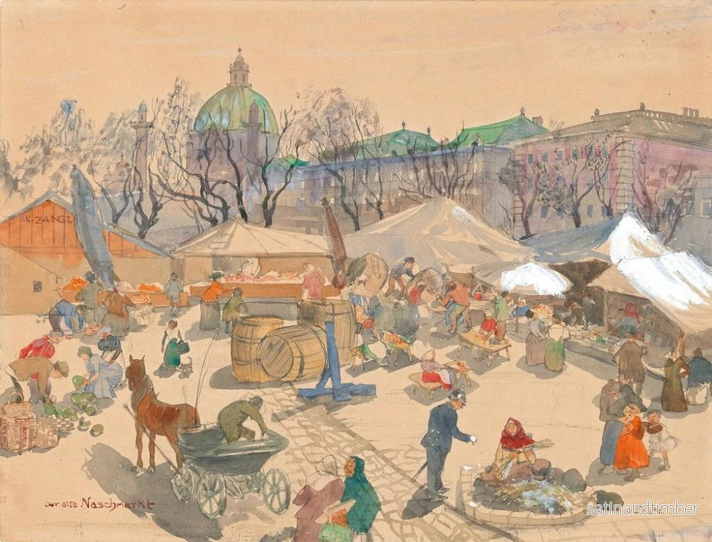 Reproduktion av målningen Le vieux Naschmarkt de Vienne - Oskar Laske - Bild 2