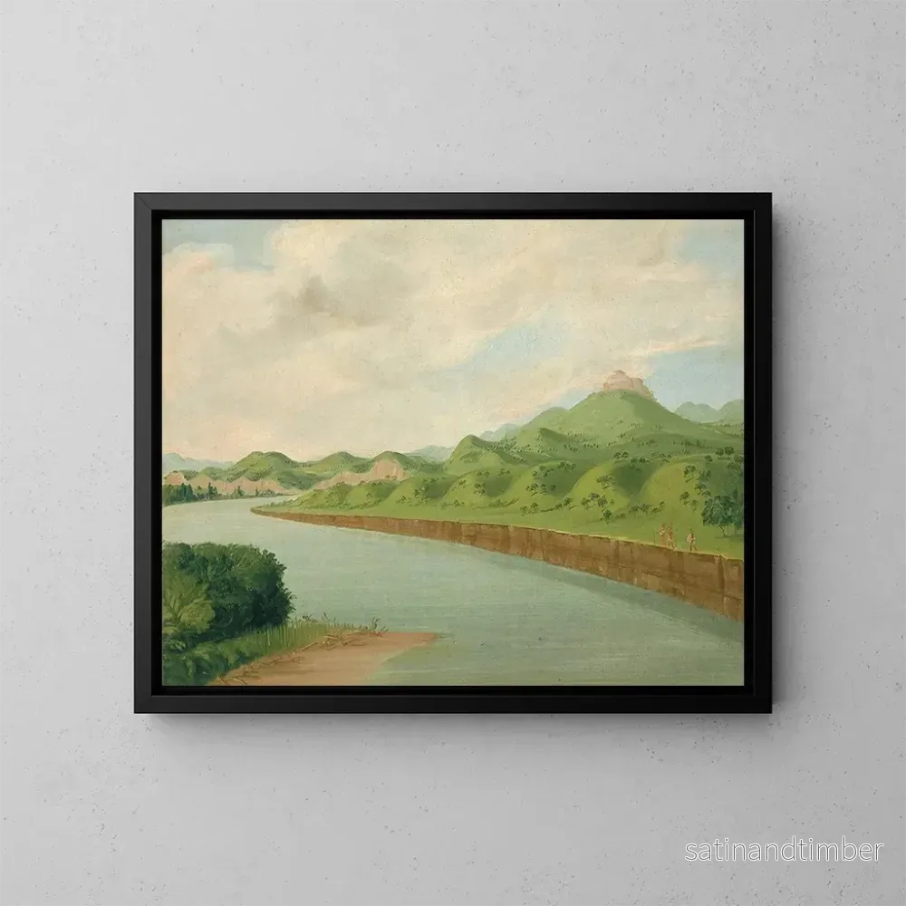 Reproduktion av målningen La tour à 1100 miles au-dessus de Saint-Louis - George Catlin