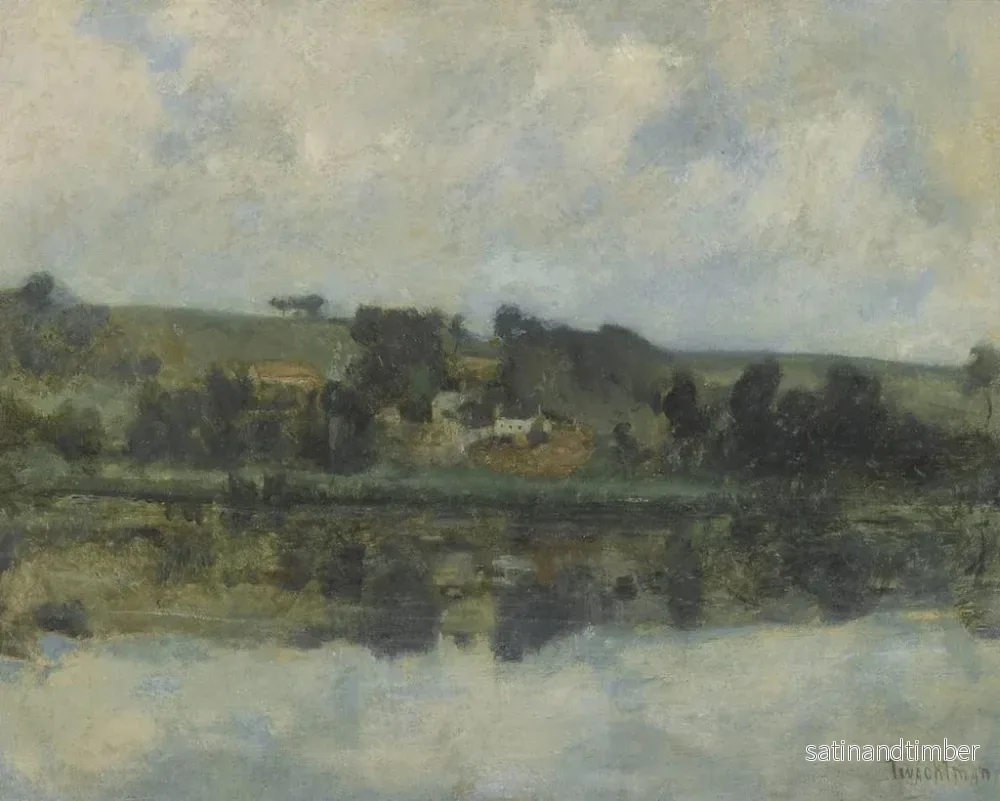Reproduktion av målningen av fransk flodscen - John Henry Twachtman - Bild 2