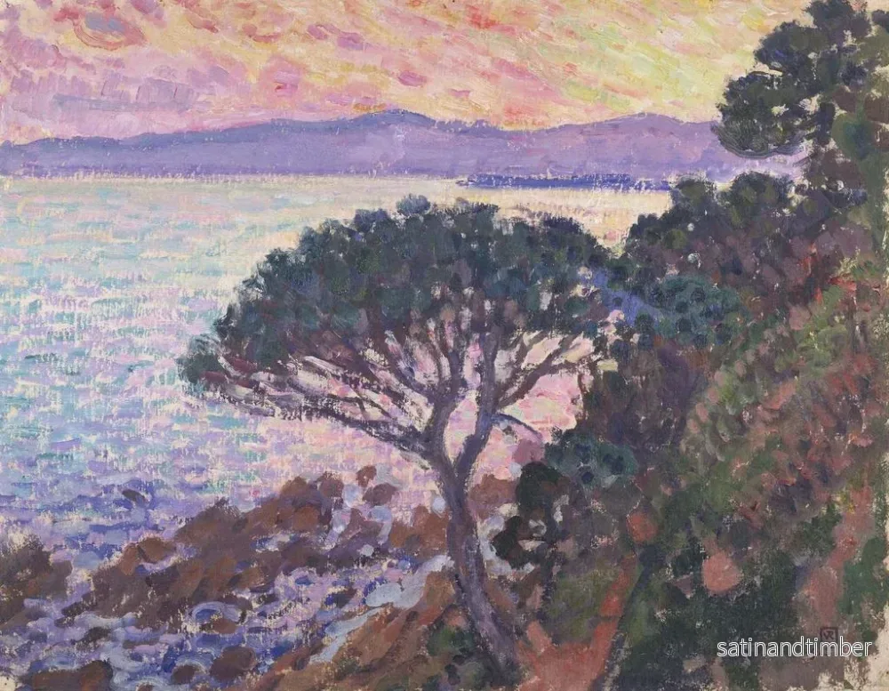Reproduktion av målningen av parasolstol nära Medelhavet vid solnedgången - Theo van Rysselberghe - Bild 2