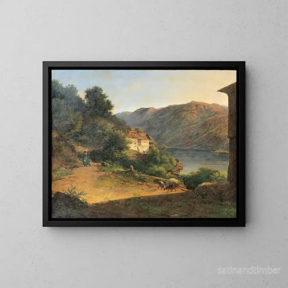 Reproduktion av målningen Vue du Salzkammergut - Franz Steinfeld