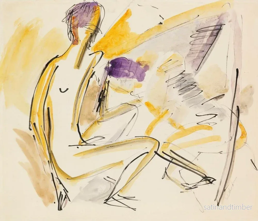 Reproduktion av målningen av sittande och liggande akt på stranden - Ernst Ludwig Kirchner - Bild 2