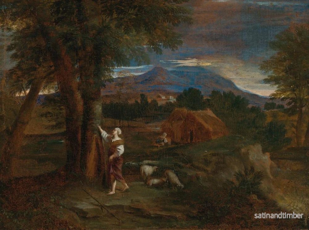Reproduktion av målningen Erminia gravar namnet Tancrède på ett träd - Pier Francesco Mola - Bild 2