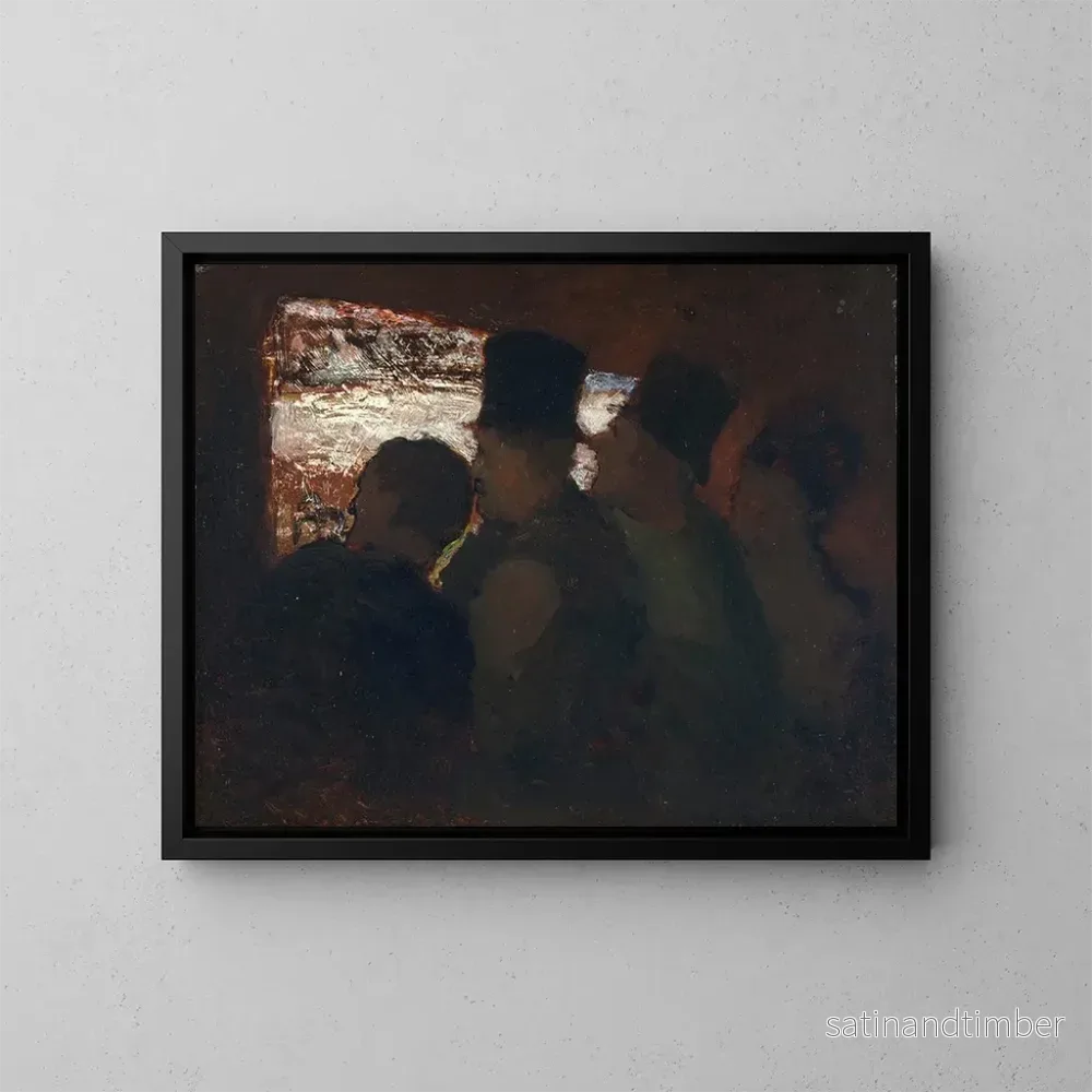 Reproduktion av målningen Public de théâtre - Honoré Daumier