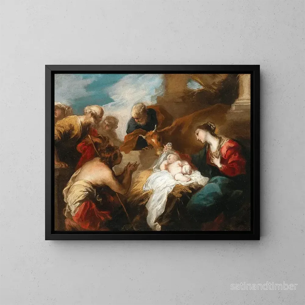 Reproduktion av målningen Adoration des bergers - Valerio Castello