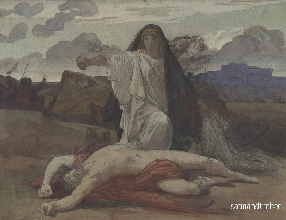Reproduktion av målningen Antigone ger en symbolisk grav åt sin bror Polynices - Jules-Eugène Lenepveu - Bild 2