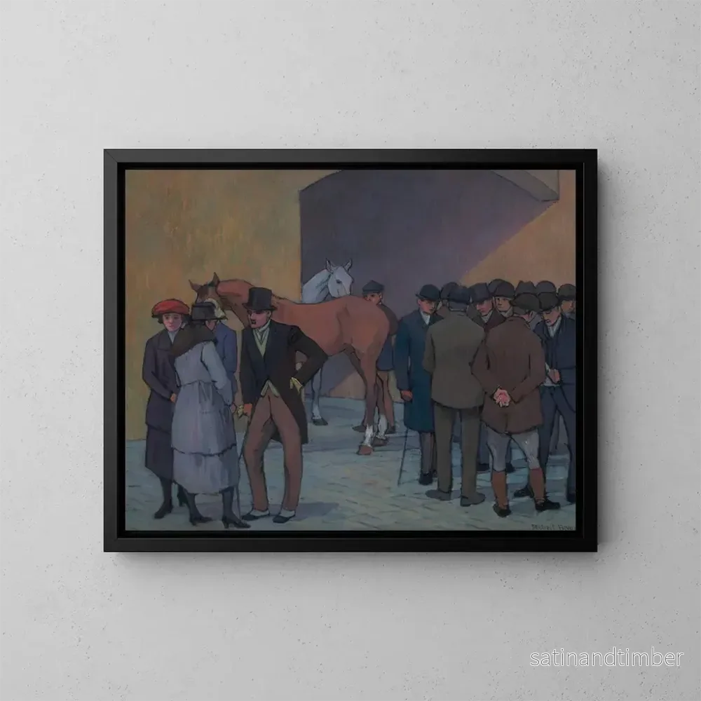 Reproduktion av målningen En morgon vid Tattersalls - Robert Polhill Bevan