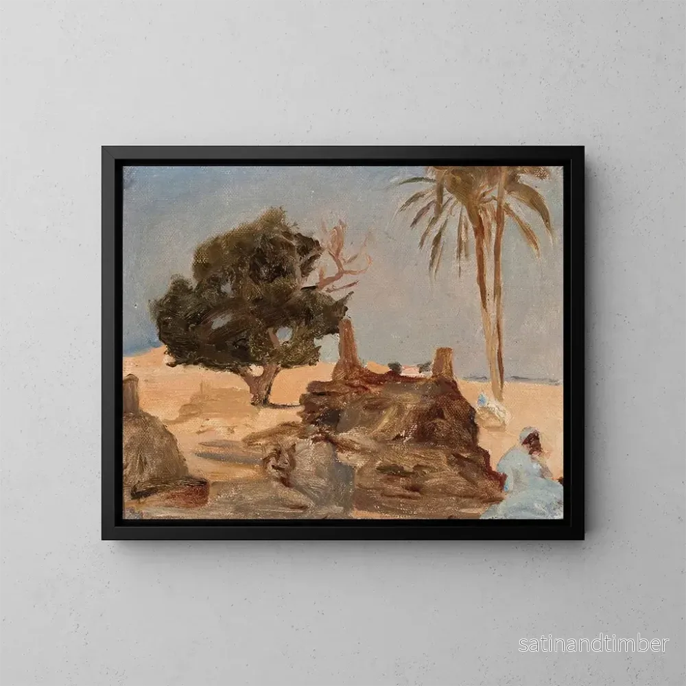 Reproduktion av målningen Cimetière près des pyramides lors du voyage en Égypte – Jan Cybis