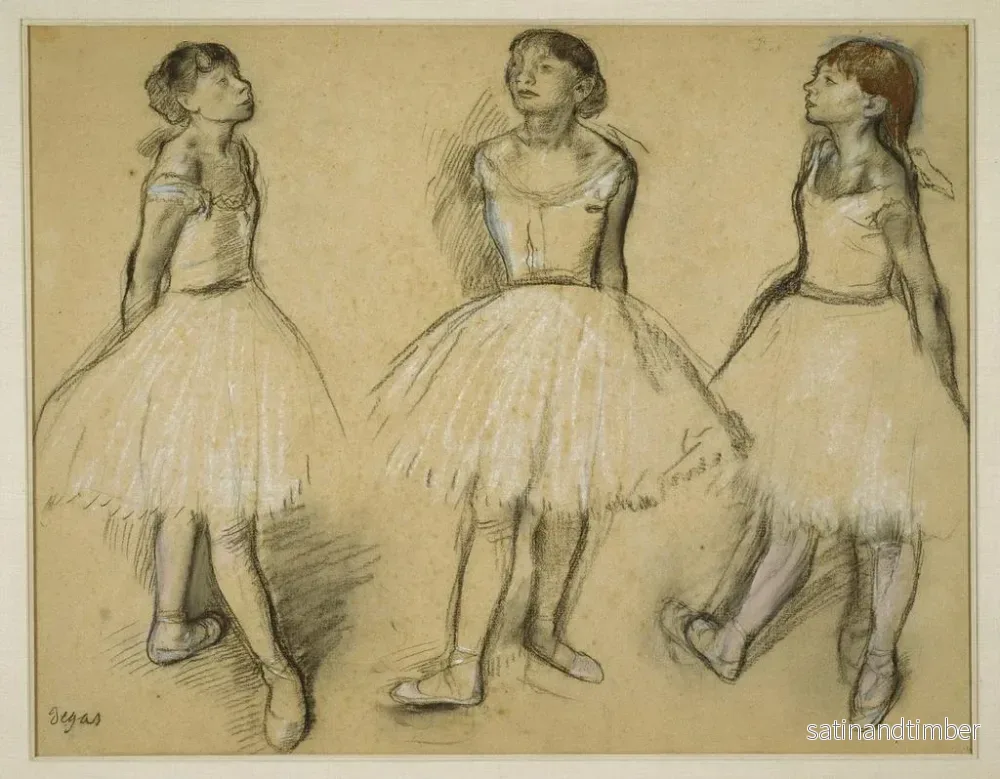 Reproduktion av målningen Tre studier av en dansare i fjärde position - Edgar Degas - Bild 2