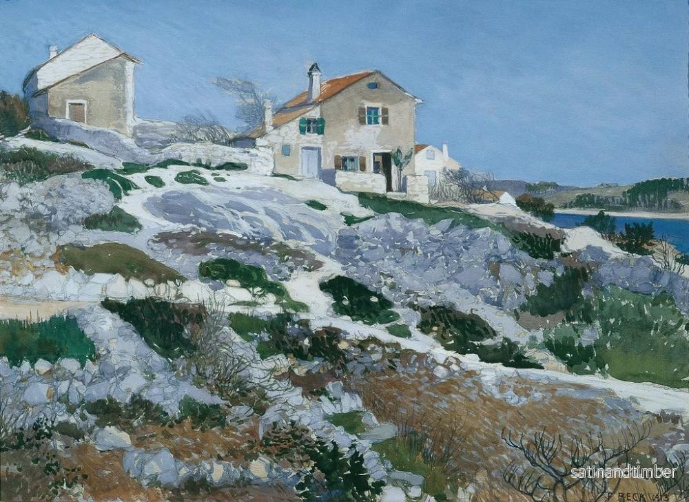 Reproduktion av målningen av fiskebodar i Lussin - Friedrich Beck - Bild 2