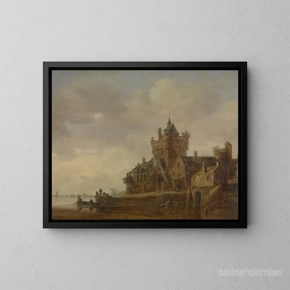 Reproduktion av målningen Äldre målning av slottsportalen i Nimègue - Jan van Goyen