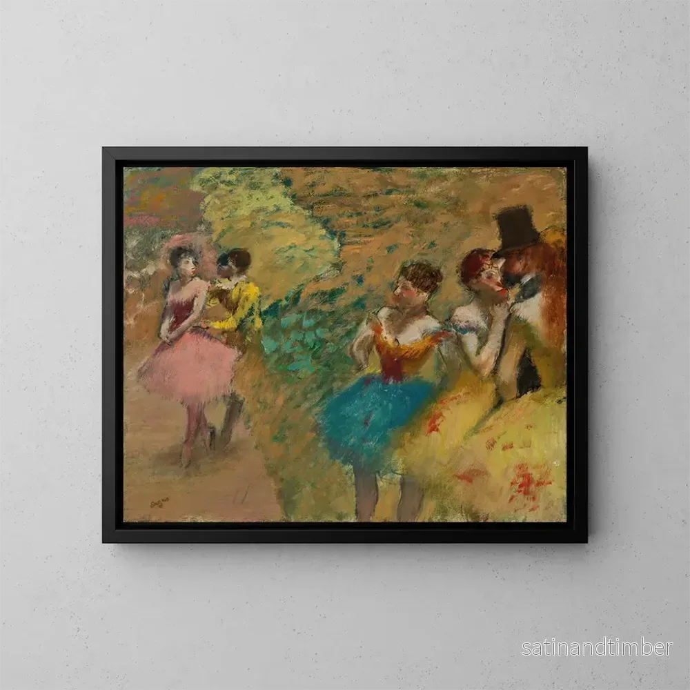 Reproduktion av målningen Danserskor bakom kulisserna på operan - Edgar Degas