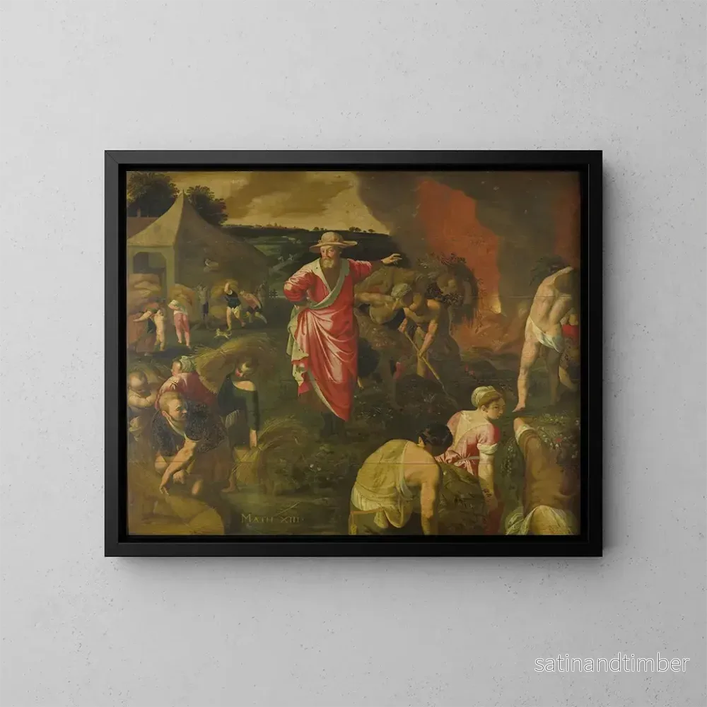 Reproduktion av målningen Parabeln om det goda sädesfältet och ogräset - Isaac Claesz van Swanenburg