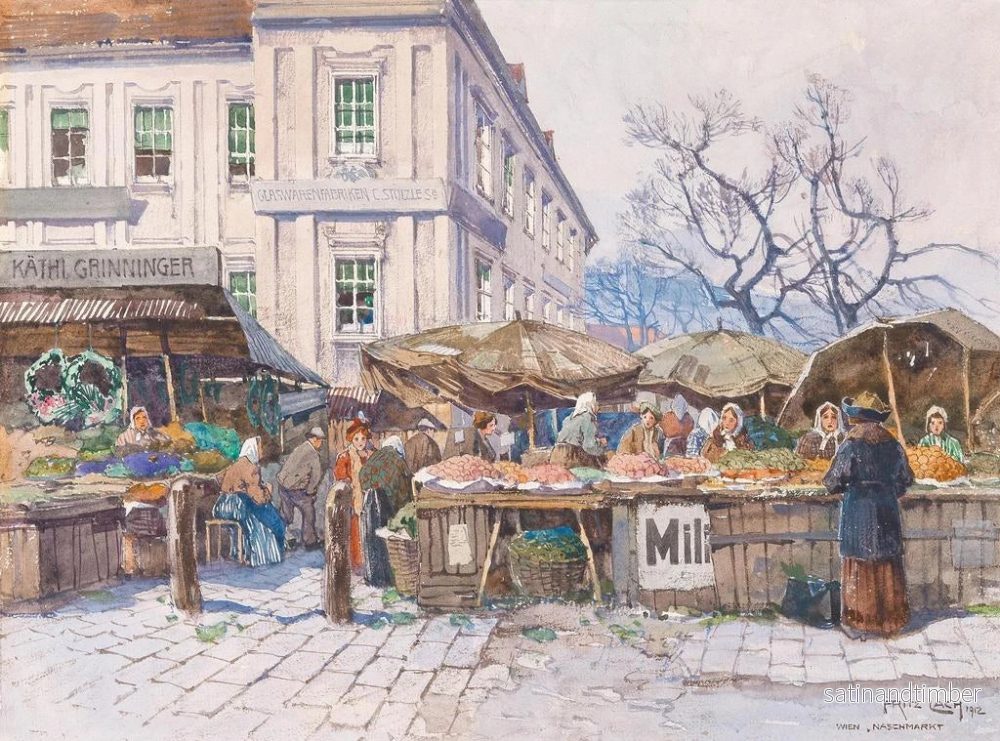 Reproduktion av målningen av Naschmarkt-marknaden i Wien - Fritz Lach - Bild 2