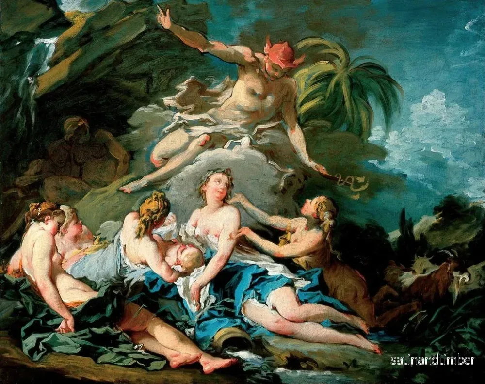 Reproduktion av målningen Mercure confiant l'enfant Bacchus aux nymphes de Nysa - François Boucher - Bild 2