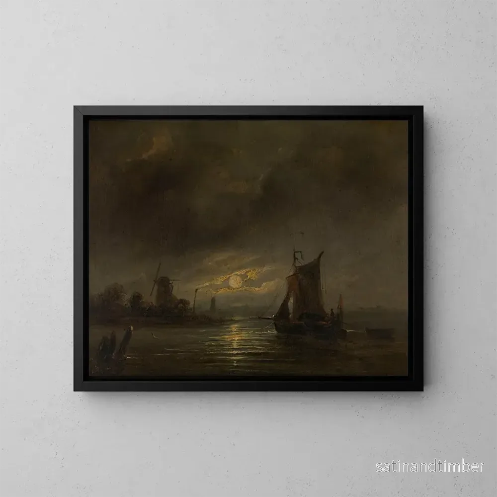 Reproduktion av målningen Vue nocturne - Egide Linnig