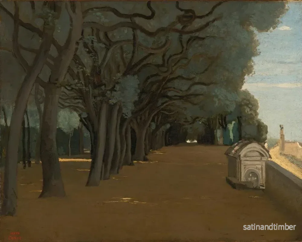 Reproduktion av målningen Terrass av Villa Pamphili i Rom - Jean-Baptiste-Camille Corot - Bild 2