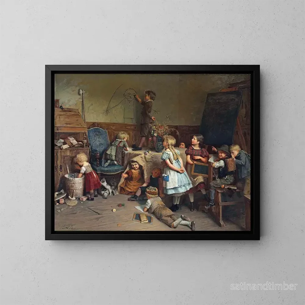 Reproduktion av målningen La récréation de l'école des jeunes artistes - Eduard Schulz-Briesen